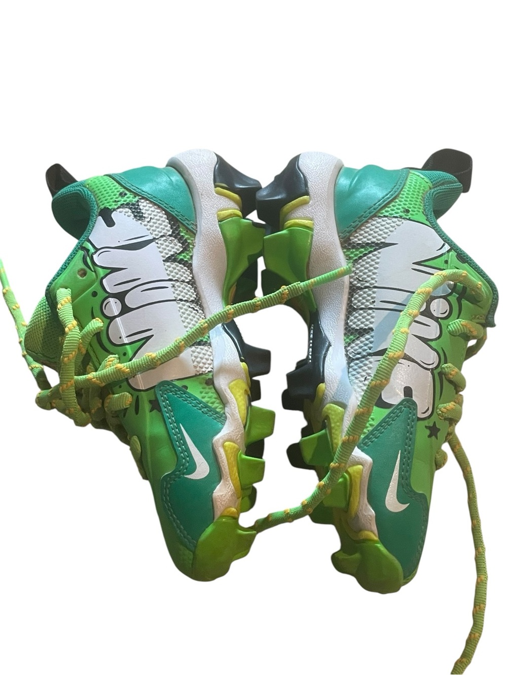Nike size 10C Kids Green Athletic Cleats - Youth Lightweight excellent cond - Picture 4 of 4